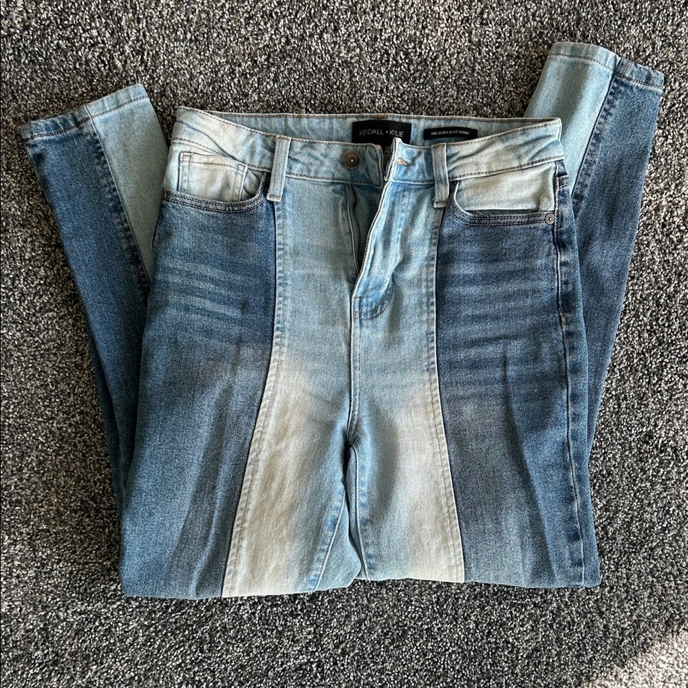 Kendall & Kylie Blue Patchwork Skinny Jeans‎